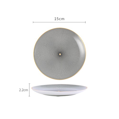 Nordisk huvudrätt geometrisk servis hem restaurang kök middagsfat porslin dessert bestickset tårta keramiskt fat: G