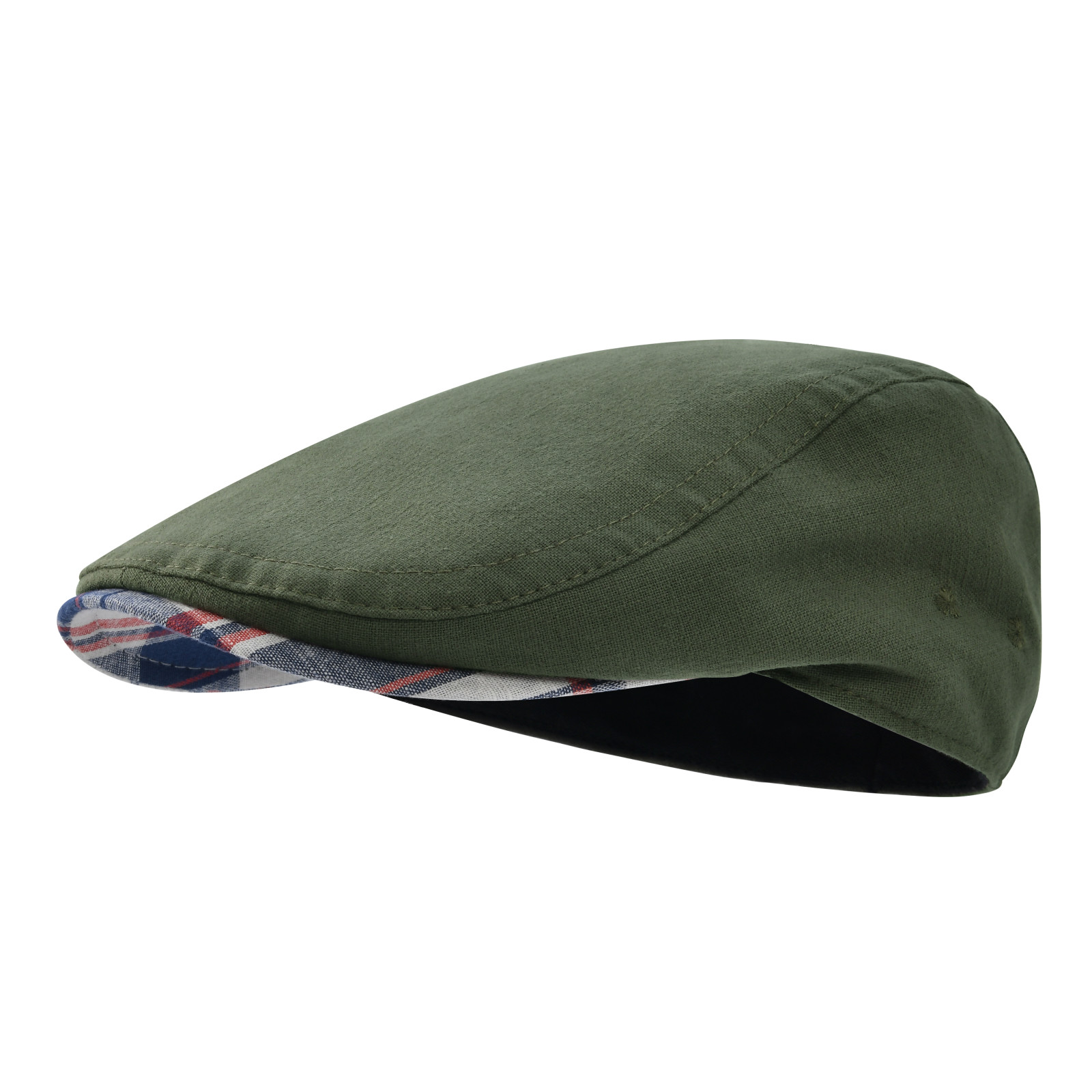 JANGOUL berretto di lino berretto piatto irlandese per uomo berretto da strillone aderente Casual cappello classico regolabile Ivy Gatsby: Army Green / 6 3/4