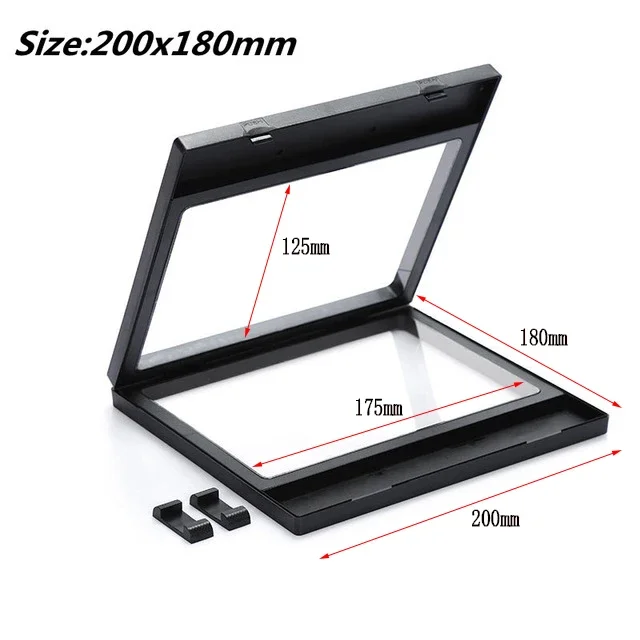 3D Floating Picture Frame Shadow Box Jewelry Display Stand Ring Pendant Holder Protect Jewellery Stone Presentation Case: Clear