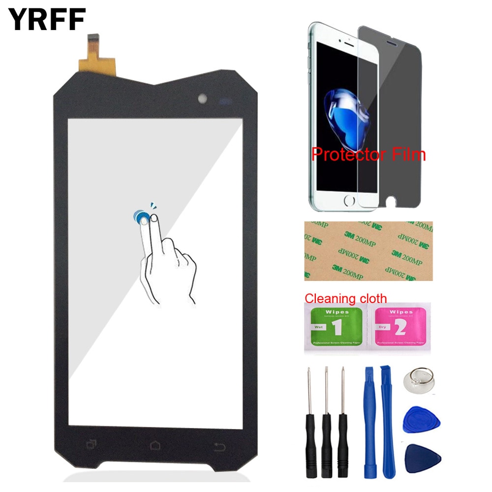Vidrio táctil frontal para teléfono móvil para Geotel A1 3G pantalla táctil digitalizador Panel de cristal Sensor de lente herramientas táctil + adhesivo