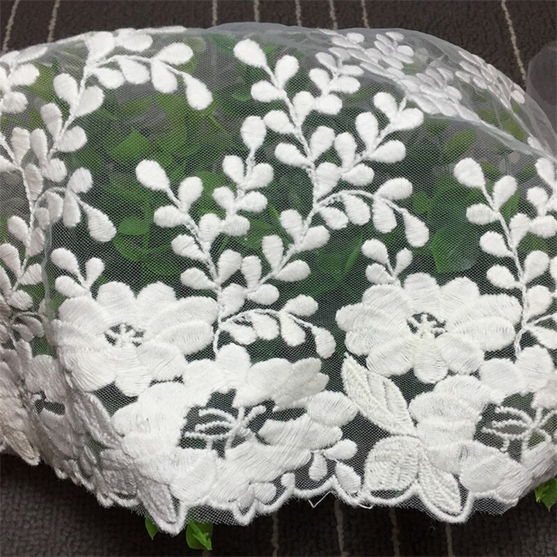 1 Yard Lace Fabirc 32CM Width Lace Trimming Embroidery Sewing Ribbon DIY Dress For Clothing Decoration Garments Lace Trim