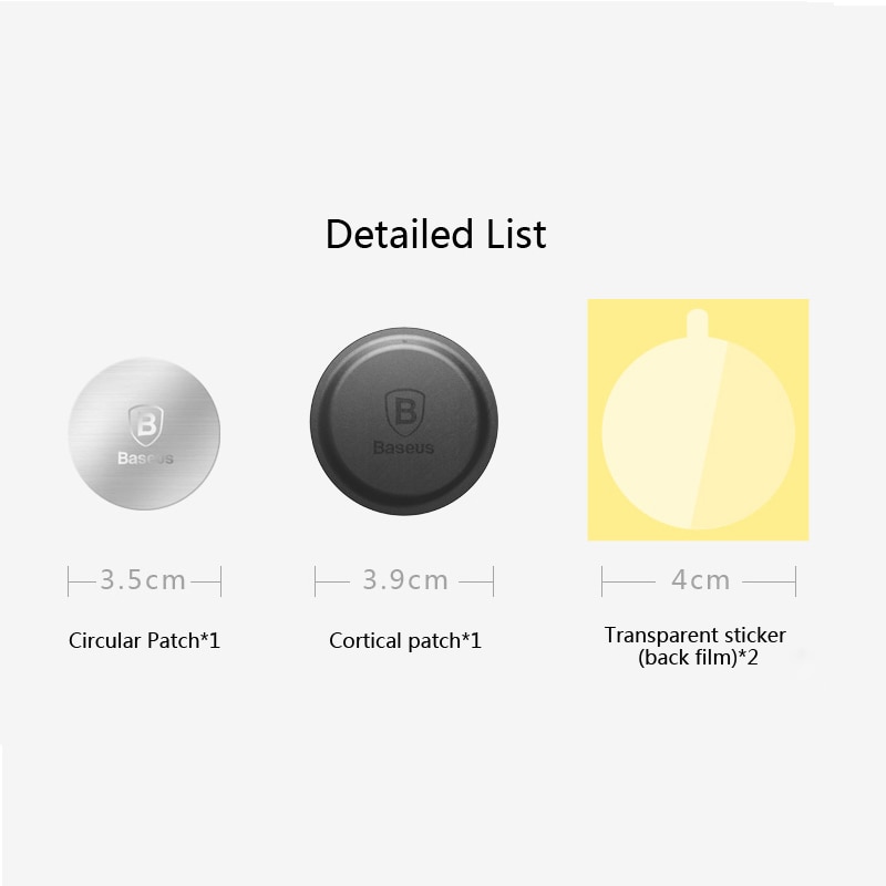 Baseus disque magnétique pour support de voiture, pour support de voiture pour téléphone, 2 pièces de feuilles de fer en métal et en cuir, utilisation de plaques, support magnétique pour support Mobile