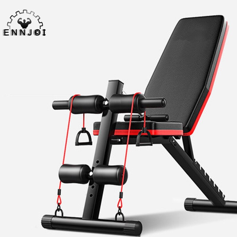 Hopfällbar hantel bänkpress 7 justerbart ryggstöd sitt upp magen multifunktionell fitness pall träningsbänk utrustning hem: 189-2 uppgradering