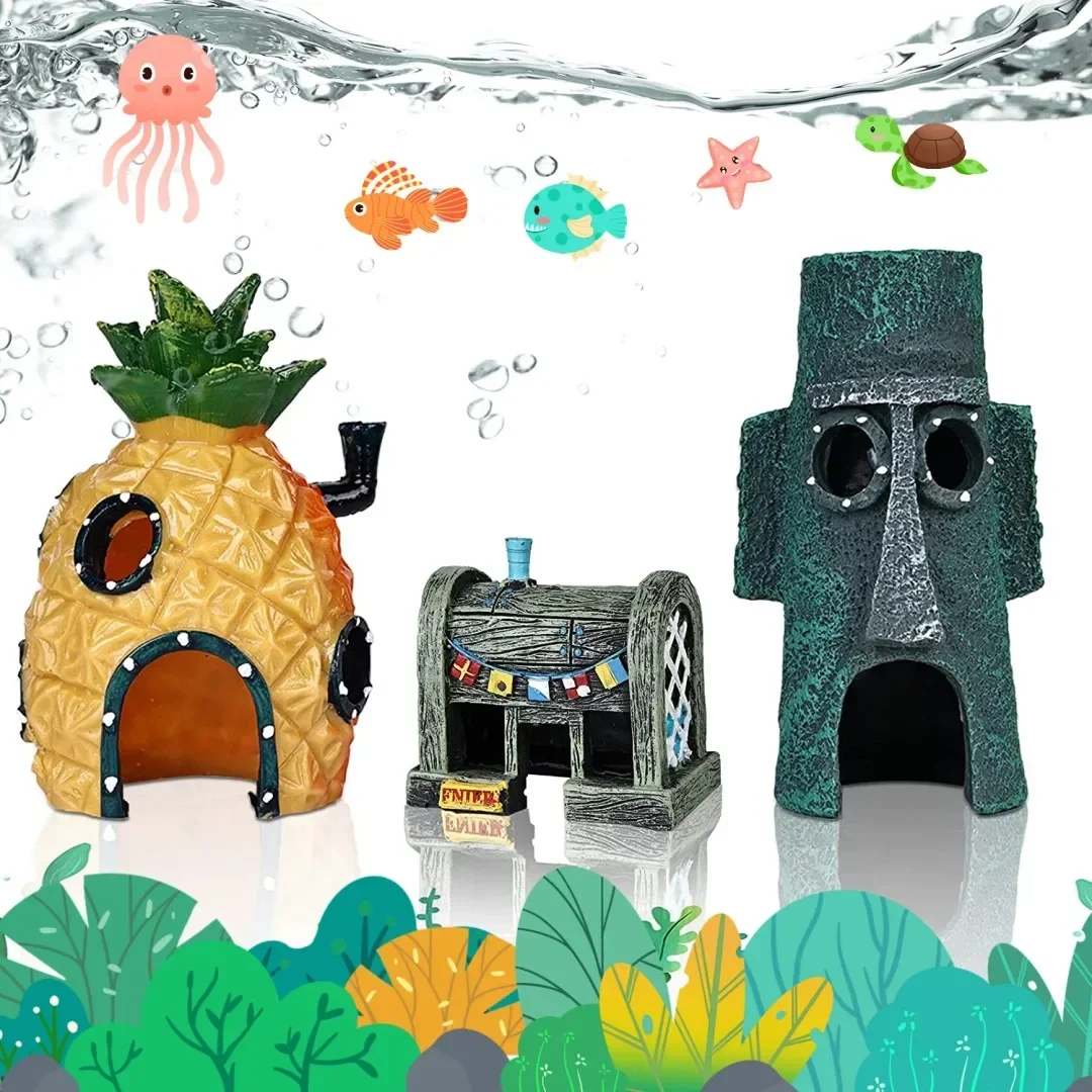 Cuteaquarium Resin Castle Fish Tank Decorations Castle Tower Ornaments Fish Tank Hiding Cave Aquarium Accessories Decoration Pet