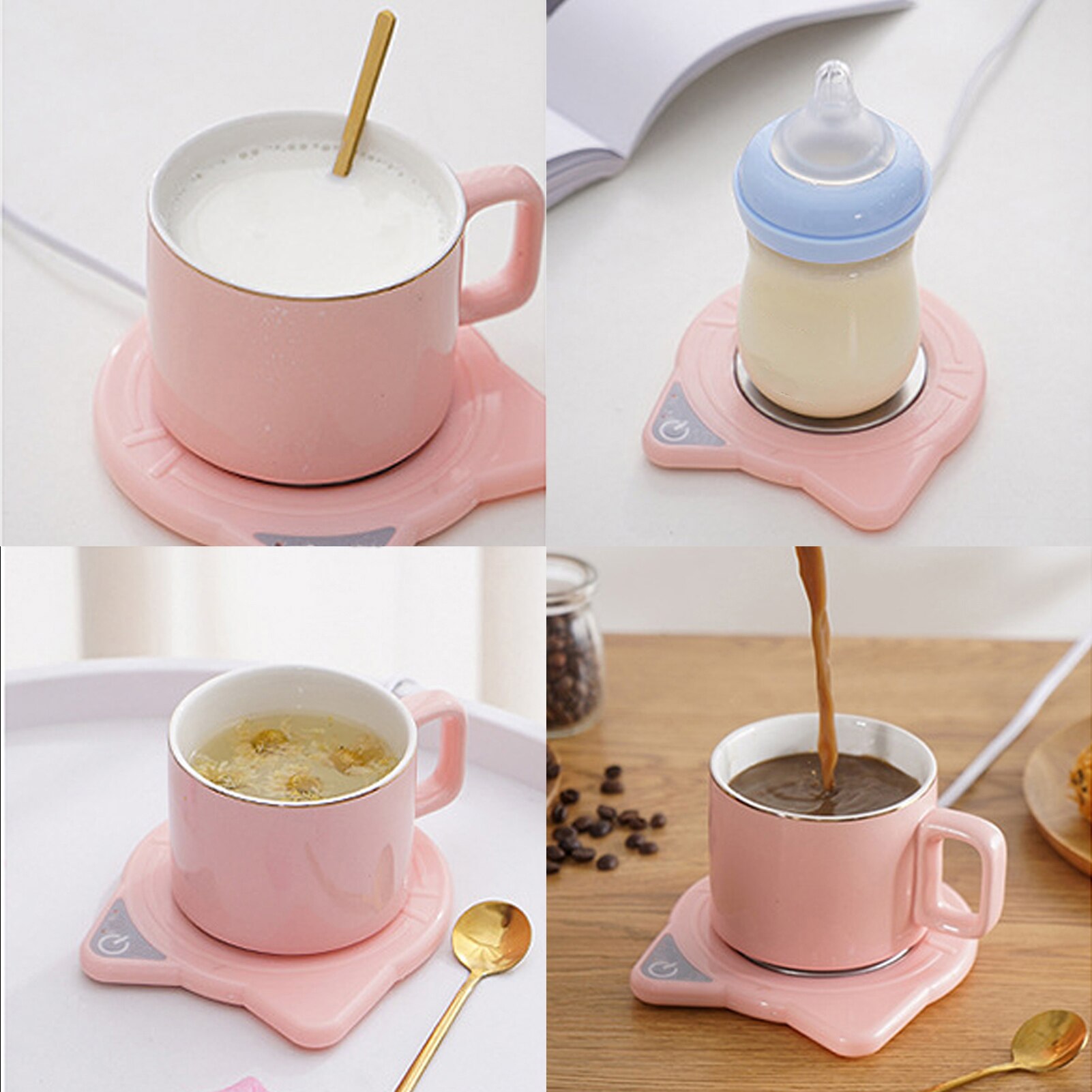 Chauffe-tasse à café électrique USB, plaque chauffante, sous-verres chauds, boisson au lait, tasse de thé, sous-verres isolants pour le bureau et la maison