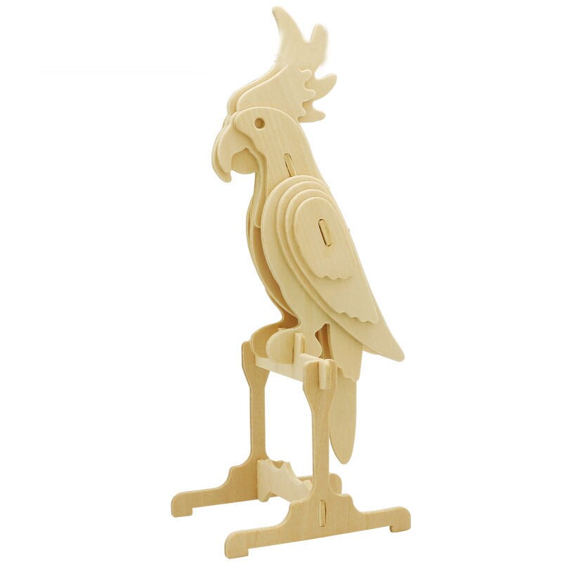 DIY 3D Wooden Toys Puzzle Animal Assembling Swan,parrot,butterfly,dinosaur Model Kit for Child Toy: 03