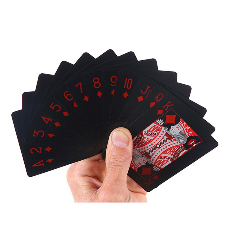 PVC Poker Plastic Collection Playing Cards Magic Durable Black Blue Color Poker Card Sets Games Toys for Children Adults