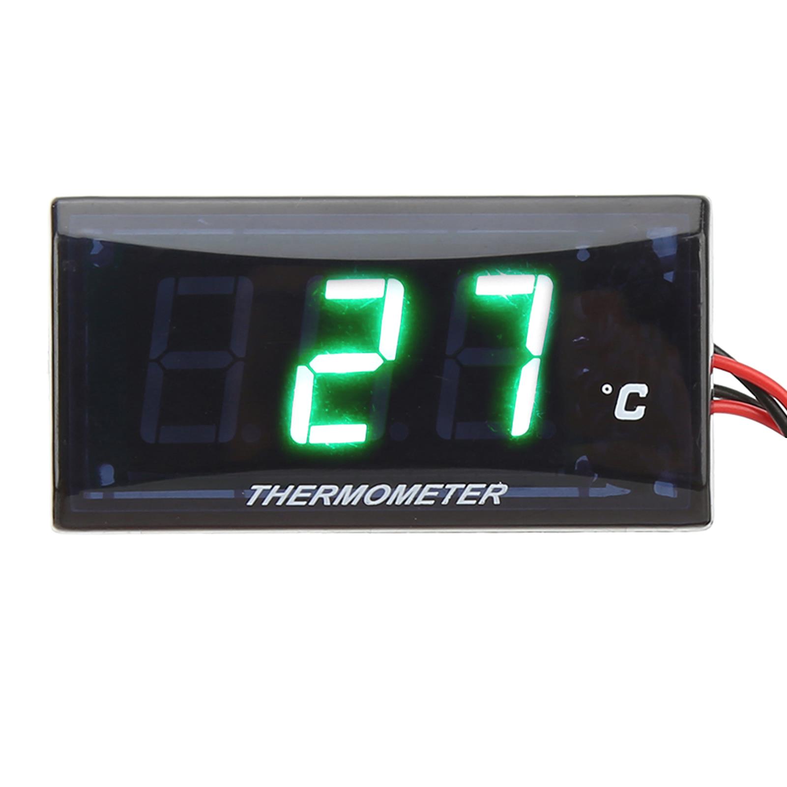 Ultratunn digital vattentemperaturmätare för motorcykel, lcd-skärm , 12v sensoradapter 22mm passar de flesta motorcyklar