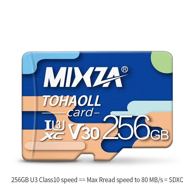 MIXZA-tarjeta de memoria 256GB para tableta, Clase 10 Microsd de 128GB, 64GB, U3, 80 MB/S, 32GB, tarjeta flash, TF/sd, UHS-1: U3 256GB