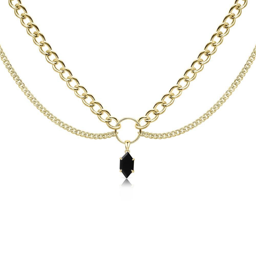 Nuovo arrivo due colori collana corta moda donna temperamento semplice multistrato collana opale catena clavicola per regalo donna: 02
