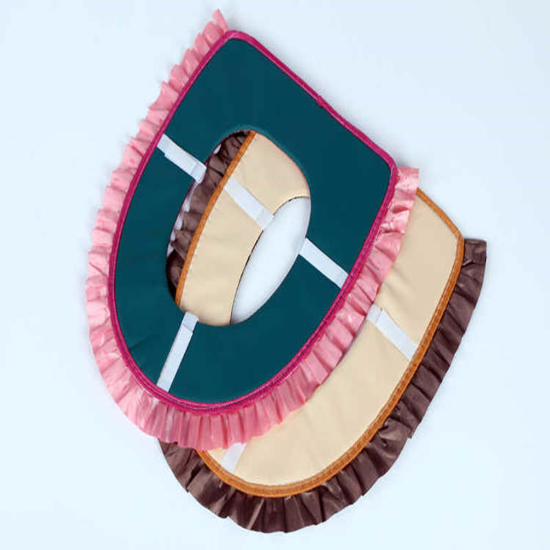 3 Pcs/set Toilet Seat Covers Water Tank Cover With Lace, Warm Fabric