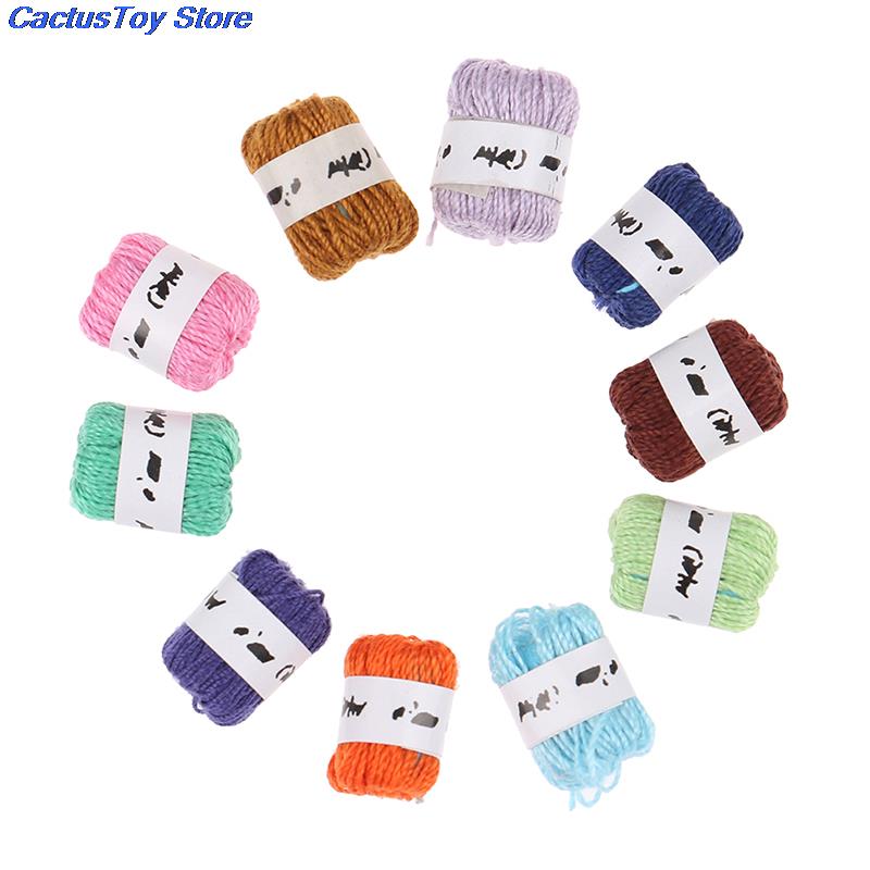 10 pz/set 1:12 casa delle bambole in miniatura filato palle Decor accessori ornamenti giocattoli