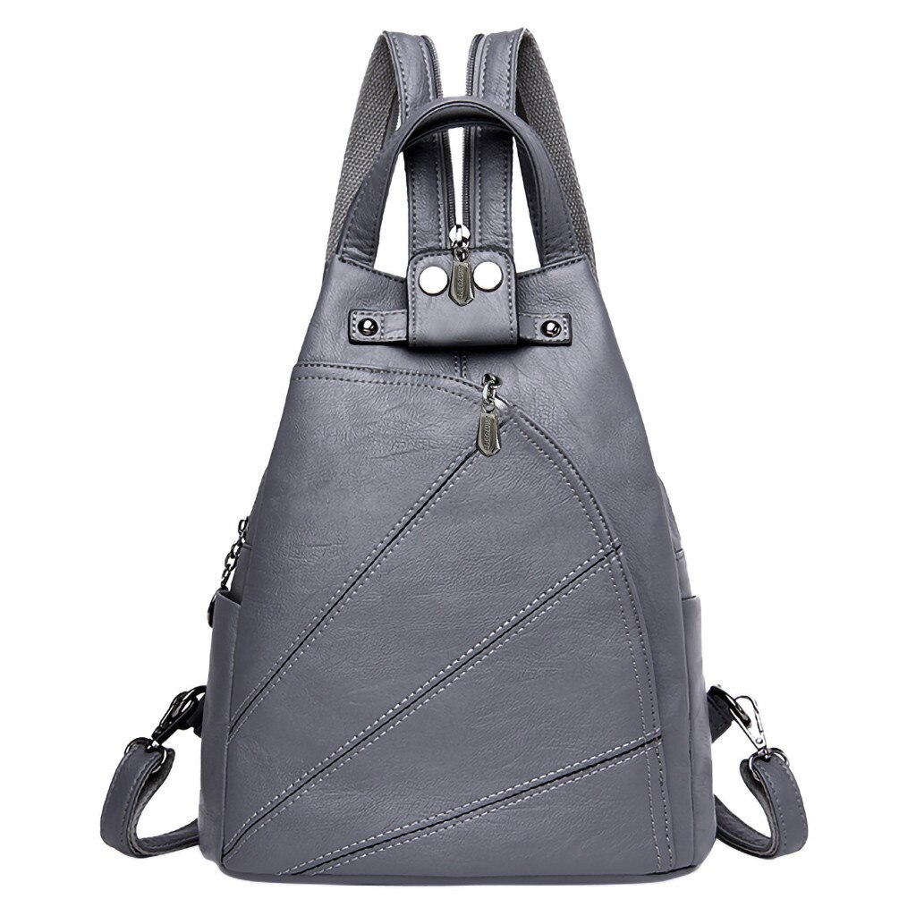 sac à dos en cuir pour femmes rétro voyage collège cartable sacs à dos pour adolescentes solide sac à main sac d'école mochila