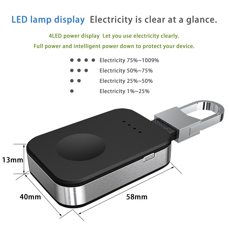 Externe batterij voor apple watch 1 2 3 4 draadloze oplader powerbank 950 mah draagbare outdoor qi draadloze oplaad powerbank
