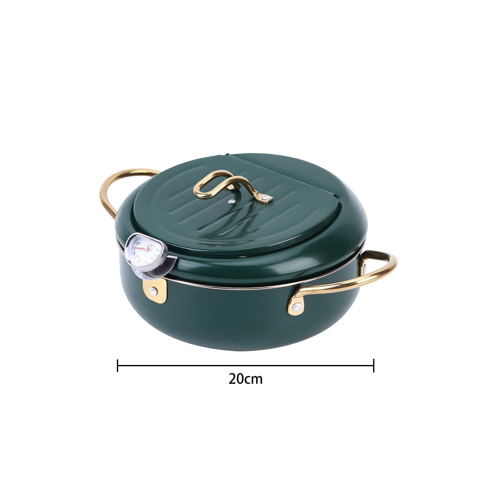 Stainless Steel Japanese Style Tempura Deep Fryer Pot with Thermometer Household Kitchen French Fries Fish Tempura Fryer Pot Pan