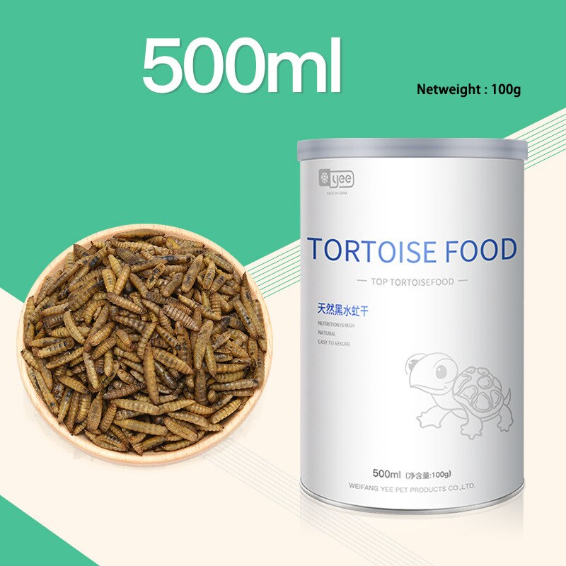 YEE Turtle Tortoise Reptile Food Skewers Fish Granules Dried Shrimp Mealworm Aquarium Fish Food Feed: blacksoldierfly500m