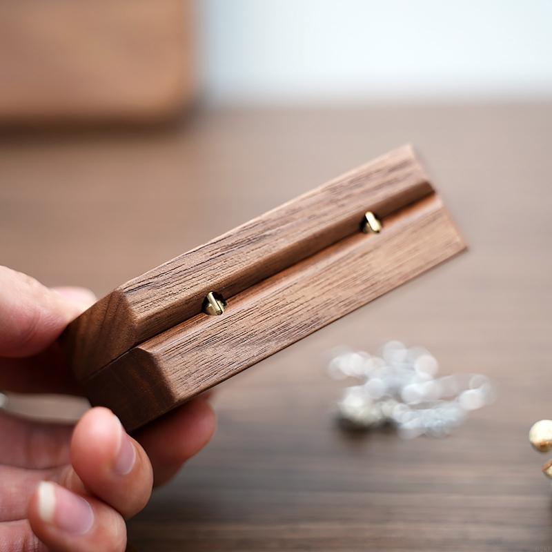 exquisit Walnussholz Ring Kasten Schmuck Organizer Anzeige Ring Aufbewahrungsbox Reise für fallen Schmuck Präsentation Kasten