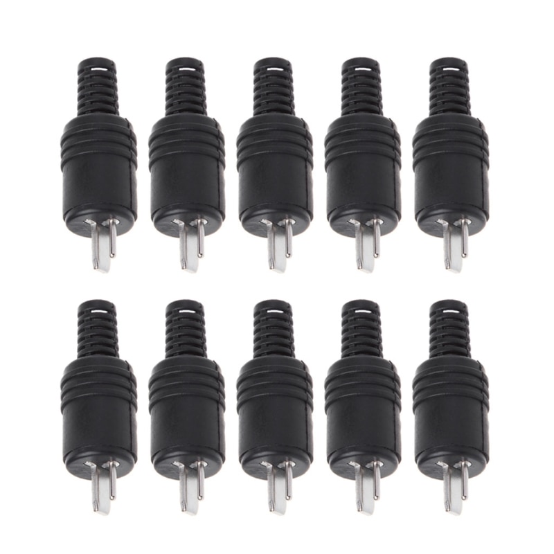 Connecteur à souder de câble de haut-parleur DIN 2 broches, 10 pièces