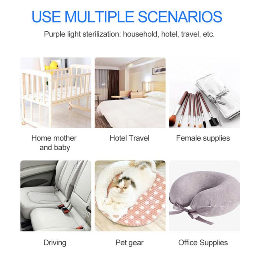 1M UV Sterilizer LED Strip Light UV Lamp USB UV-C Lamp Sterilization Household Sterilizing Lamp 5V 3W