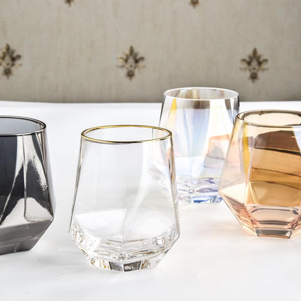 Phnom penh diamant färgglada glas bar sexkantig kristall whisky sprit glas juice kopp vin set
