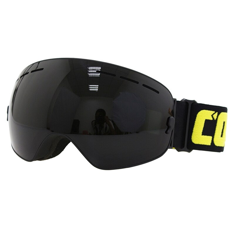 COPOZZ gogle narciarskie podwójna warstwa duże narciarskie maski okulary robić jazdy na nartach śnieg mężczyźni kobiety gogle snowboardowe sprzęt narciarski: czarny