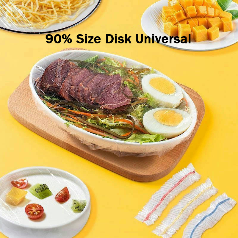 Bolsas de plástico para cubrir alimentos, bolsa de embalaje transparente para mantenimiento fresco de alimentaria, envoltura reutilizable, película adhesiva colorida desechable para cocina