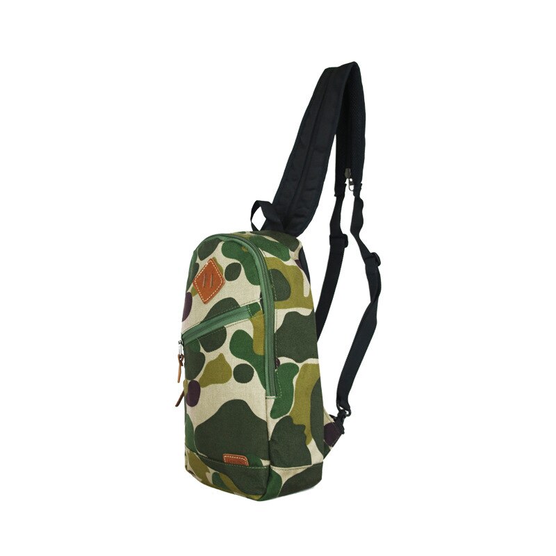 Sac Poitrine Homme Camouflage - Sacoche Bandoulière Messenger en Nylon avec Poche Téléphone: Vert armée