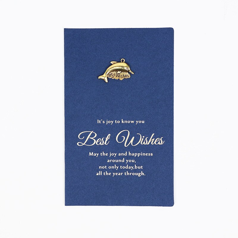 Blue vintage metal series greeting card with envelope birthday card handwritten Invitation card message card: 4