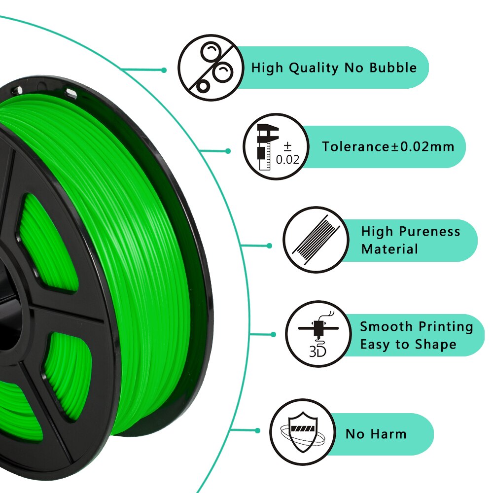 SUNLU 1.75 Filament ABS 1KG plastique ABS 3D Filament pour imprimante 3D précision dimensionnelle +/-0.02mm