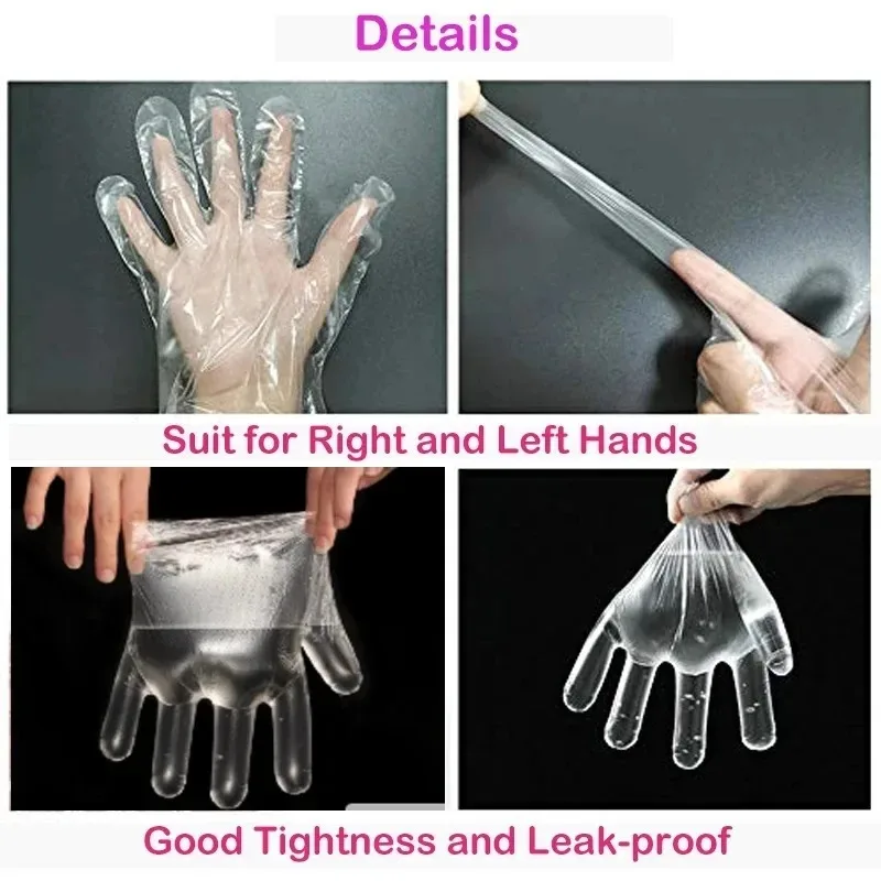 Guantes desechables ecológicos para jardín, hogar, restaurante, barbacoa, guantes multifuncionales transparentes, grado alimenticio,