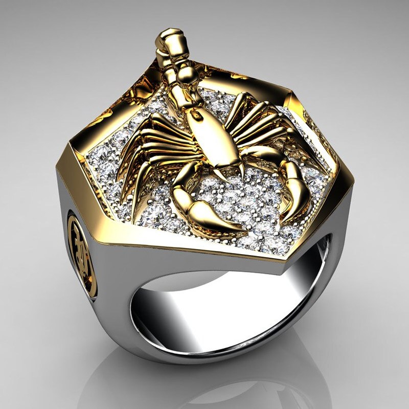 Anillos de escorpión exagerados para hombres y mujeres, joyería de aniversario Vintage, Punk, Rock, Animal, gótico, de Metal, para club nocturno, de