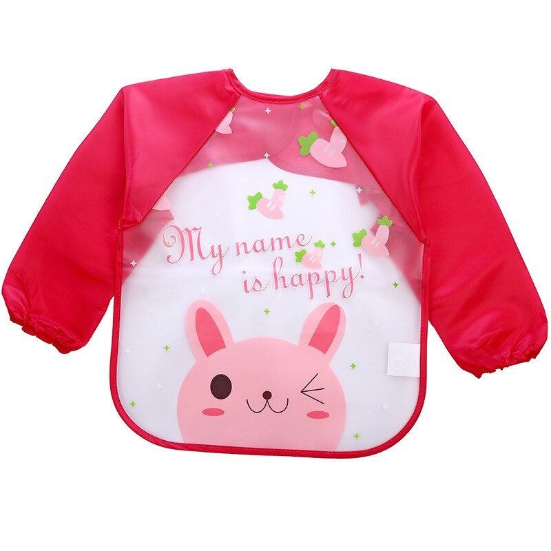 Baby Bibs Waterproof with Long Sleeve Baby Feeding Smock Bibs Plastic Bib Baby Apron for Kids Eat Breastplate Children 2-5 Years: Cute Rabbit