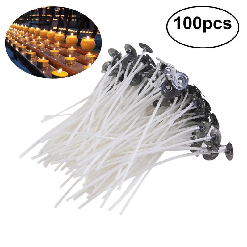 100Pcs Candle Wick Pre-waxed Candle Wick Candle Accessories Smokeless Wick for Hotel: Default Title