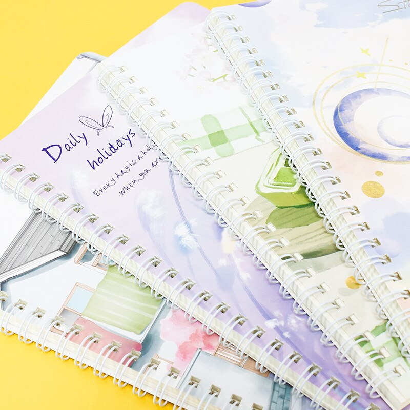 60 Sheet A5 Loose Leaf Cartoon Small Coil Notebook Horizontal Line Notebooks School Office Stationery Small fresh