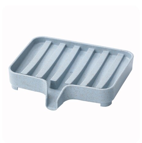 Draagbare zeepbakjeshouder douchestang container koffer thuis reisaccessoires zeepbakje schotel bordhouder: Blauw