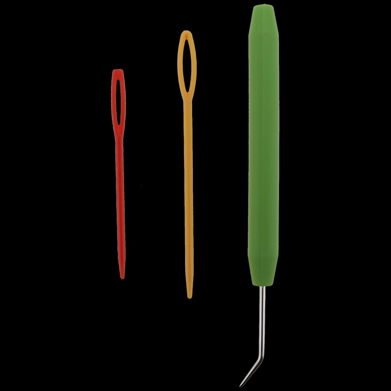 Plastic Loom Crochet Hook Tool and Plastic Big Eye Needle with Rubber Handle Knitting Tools