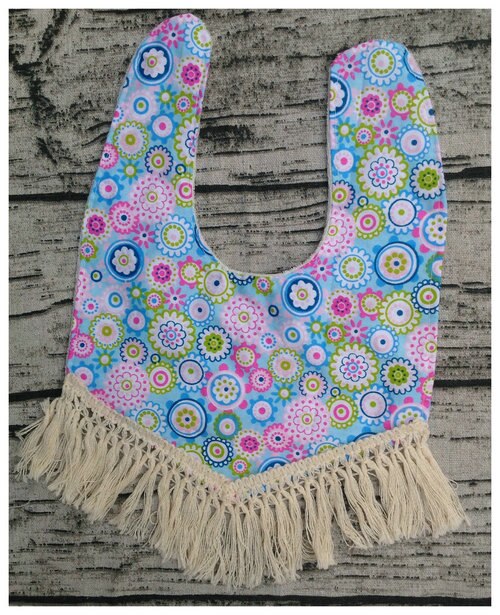 Baby bib, Boho drool bib, baby girl, boho bib, baby accessories, drool bib, baby bib, baby shower , floral: blue flower