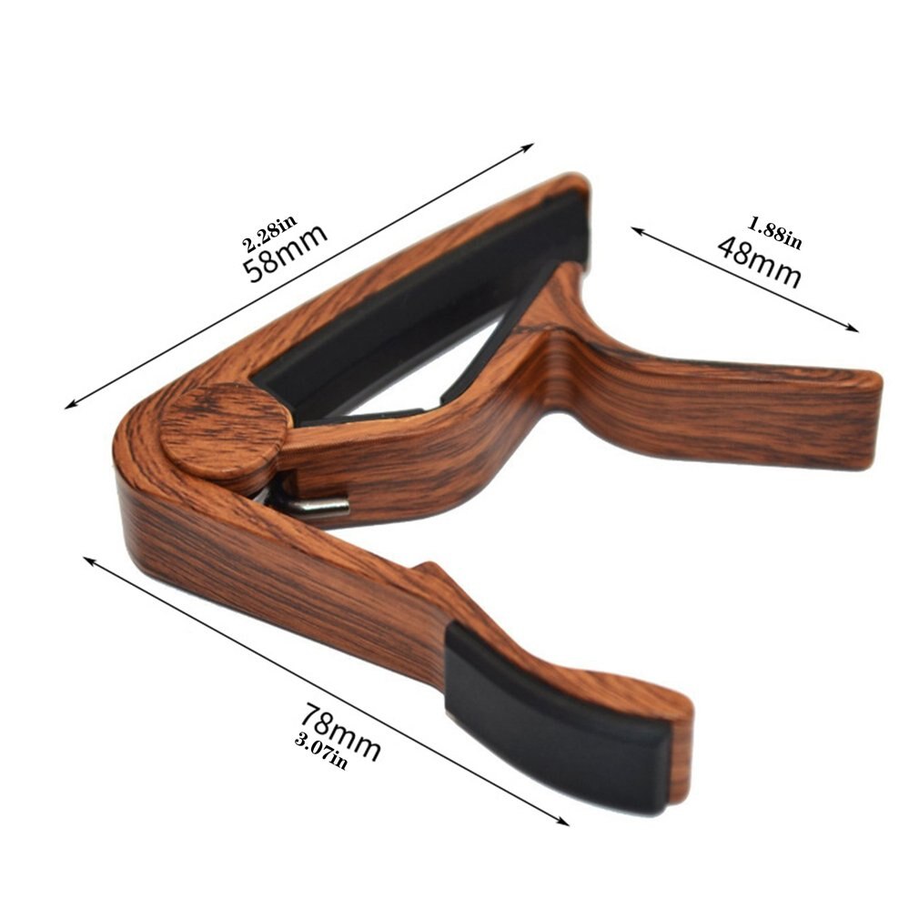 Gitarren-capo, ukulelen-capo, capo aus metall mit tiefer holzmaserung, tonvariationsclip, stimmclip, musikinstrumentenzubehör