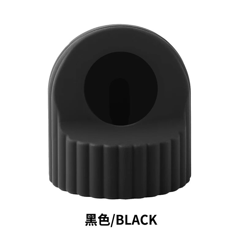 Soporte de cargador de silicona suave para Apple Watch Series 8, 7, 6, 5, 4, 3, 2, 1 SE, estación de carga Iwatch, accesorios de soporte de escritorio: Blanco y negro