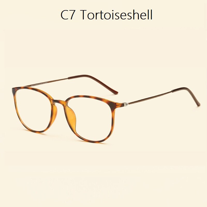 width-136 Ultra light plastic steel tungsten precription thin legs computer goggle women men brand eyeglasses frames female: C7 Tortoiseshell