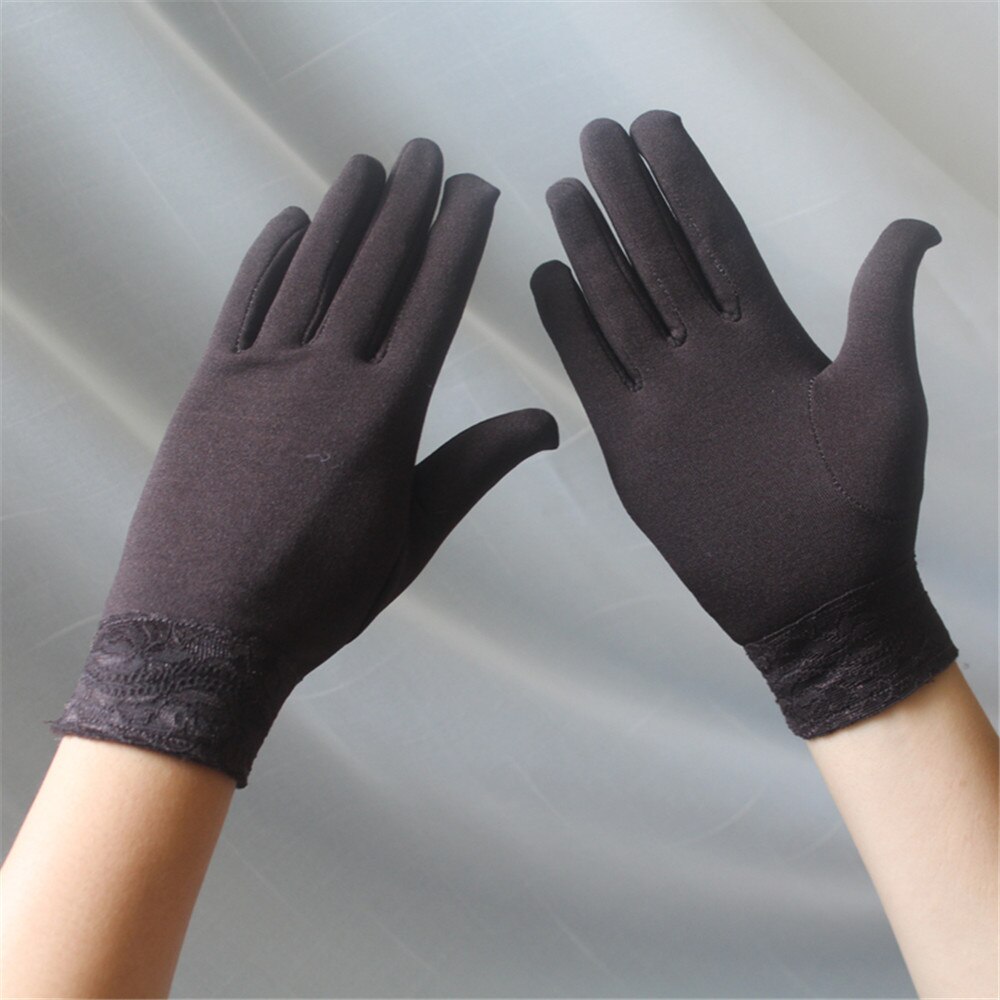 Elegante Dunne Vrouwen Fluwelen Touch Screen Handschoenen Volledige Vinger Kant Pols Wanten Winddicht Handschoen Vrouwelijke Meisjes: Coffee