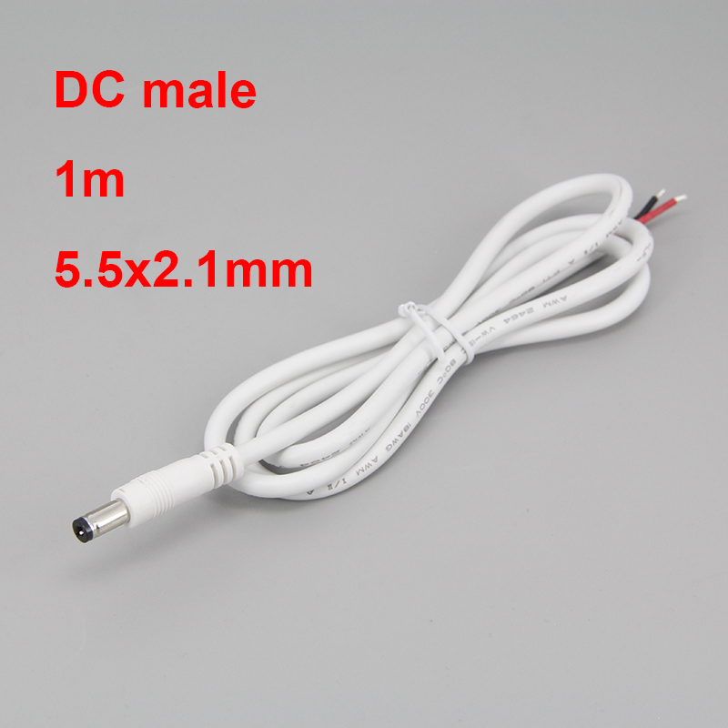 Weiß 18awg 7a DC-Stecker DC-Buchse Kabel Netzteil Verlängerung kabel 5,5mm x 2,1mm 2,5mm Kupferdraht: Lavendel
