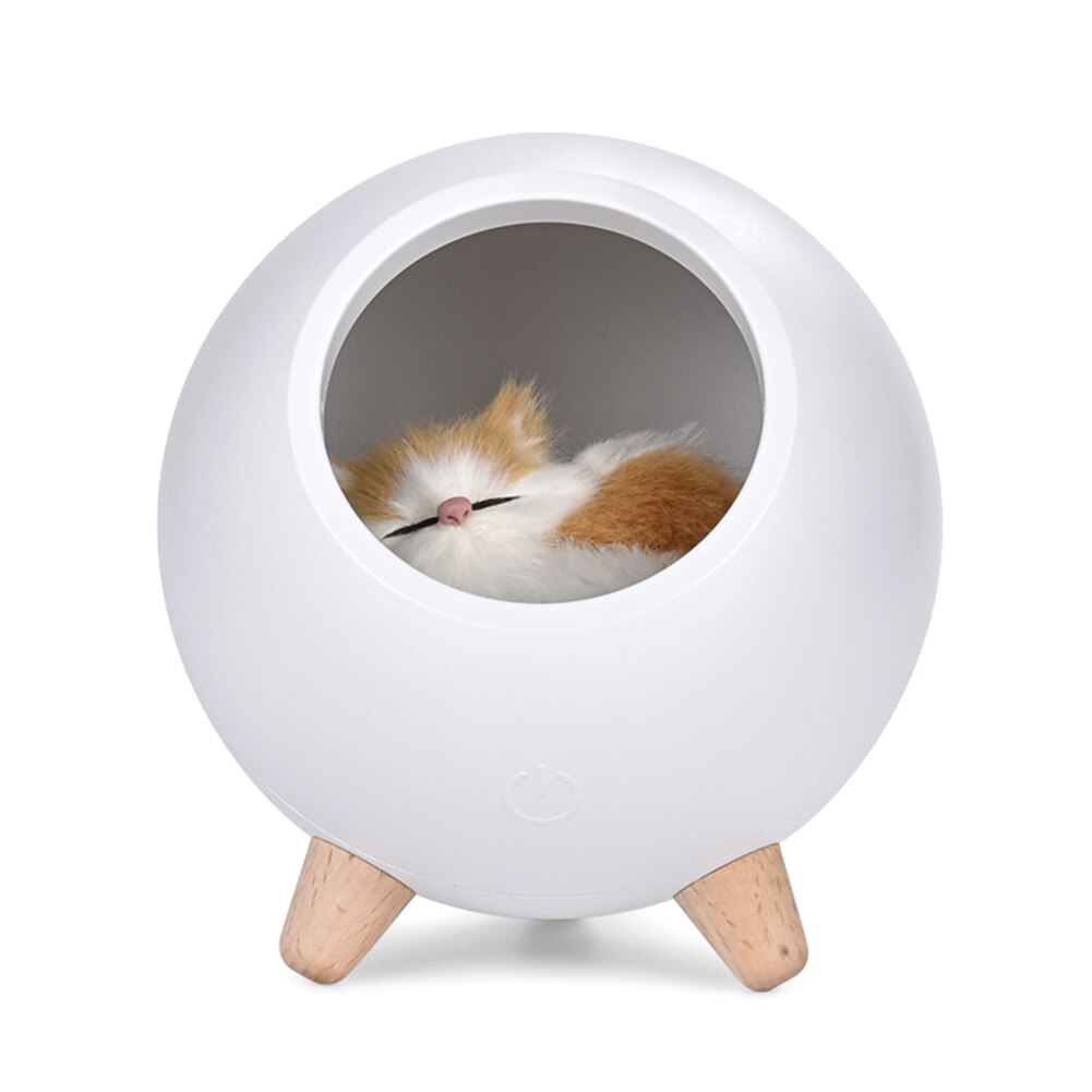 House Touch oscuramento simpatico gattino luce notturna per bambini camera da letto per bambini comodino lampada di ricarica regalo creativo gatti atmosfera domestica Decor: White