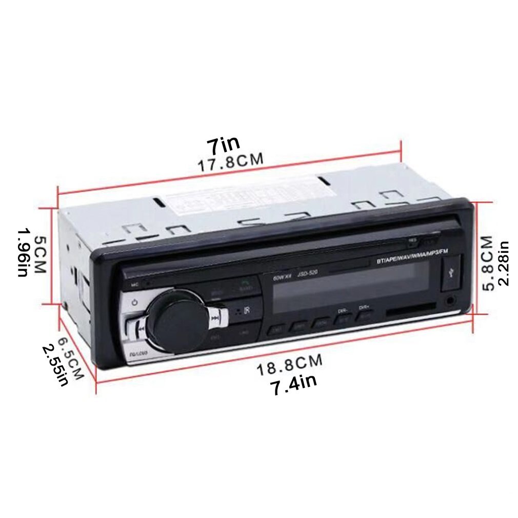 Autoradio mit fm-empfang, aux-eingang, usb-anschluss und jsd-anschluss ( -520 x 12v stück) für den einbau im armaturenbrett  mp3 1 din).