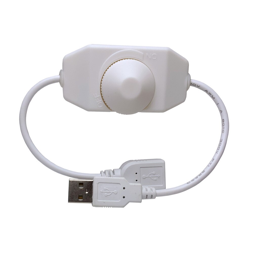 Usb Knop Dimmer Led Strip Schakelaar Wit/Zwart Usb 5V Knop Verlichting Accessoires Dimmers Switch Connector: WHITE