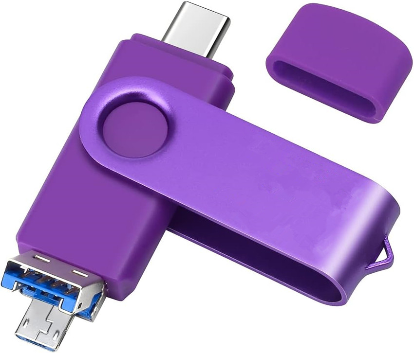 3 in 1 Type-c/Micro USB 3.0 64GB Large Capacity usb flash drive 32GB 16GB pen drive 8gb U Disk thumbdrives pendrive: PURPLE / 8 GB