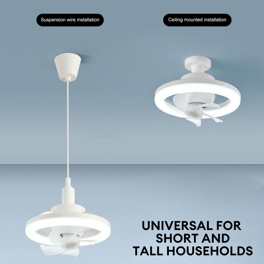 60W Ceiling Fan with Light E27 LED Lamp Cooling Fan w/Remote Control 3 Speed Dimmable Large Home Fan for Bedroom Living Room