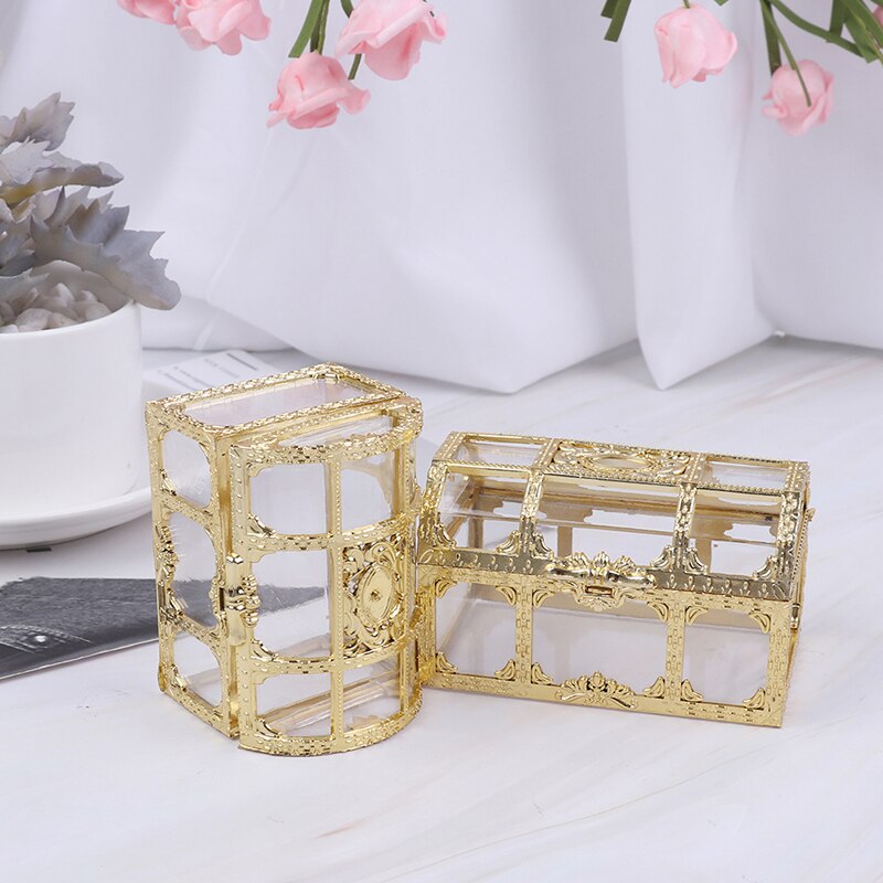 Boîte à bijoux, trésor du bibelot de l'organisateur Transparent Mini coffre de rangement pour la maison, objets de collection, maquillage de bureau en bonbons boîte à bijoux Pirate
