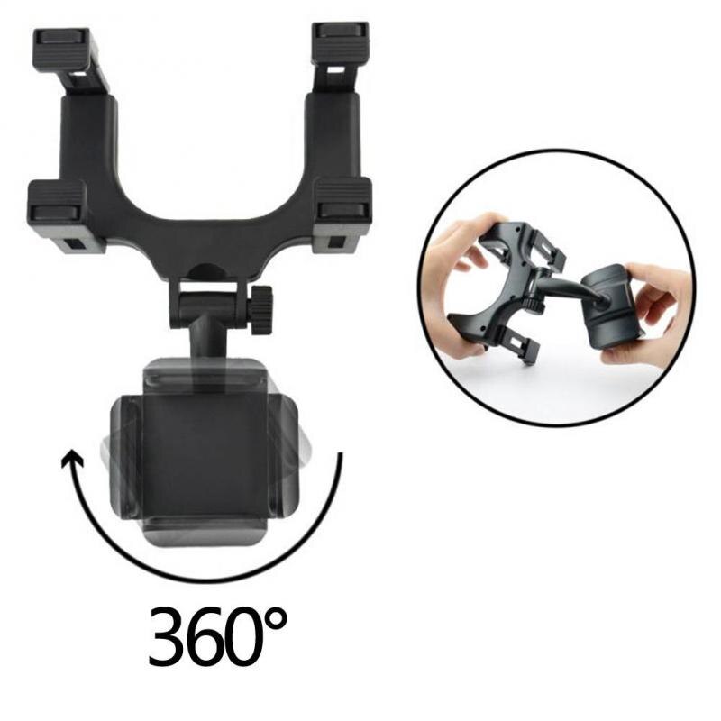 In Car Rear View Mirror Mount Holder Stand Cradle Bracket For Mobile Phone GPS Cell Phone GPS Holder Bracket Stand Universal 360