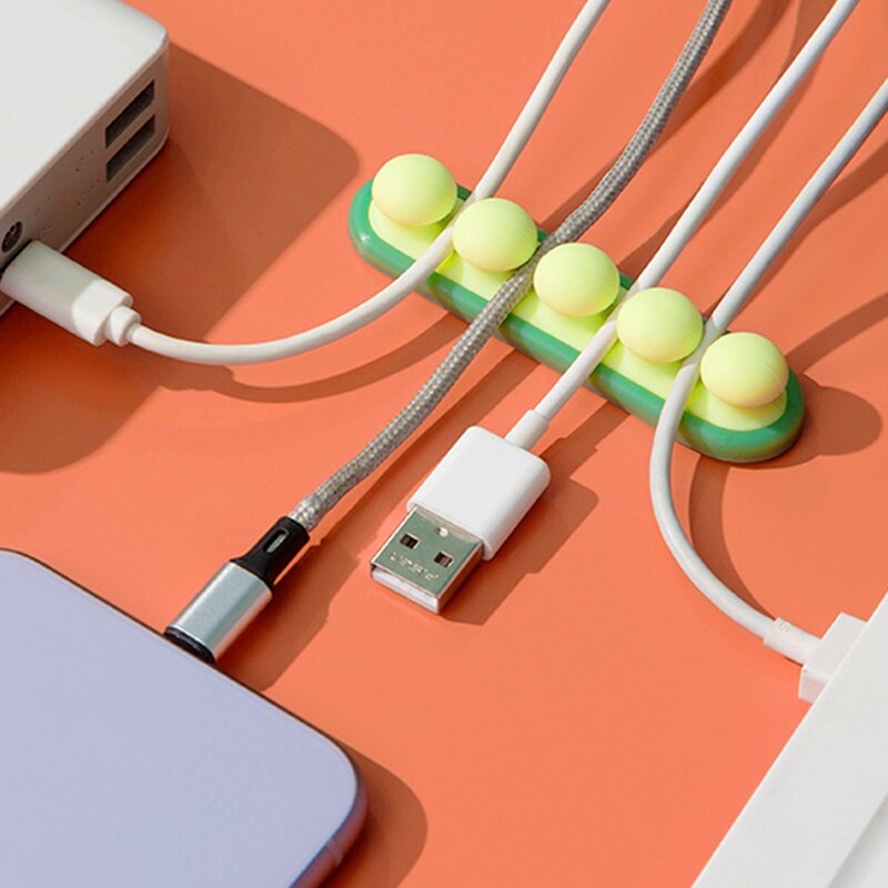 Kabel Organizer Desktop Cable Winder Silicone Data Cord Clip Beheer Voor Bedrade Koptelefoon Oplaadkabel Muis Toetsenbord